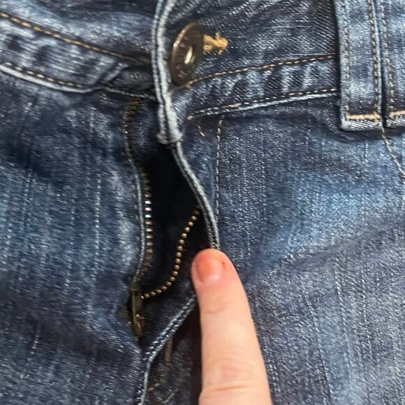 Eddie Bauer Bootcut Jeans Mid Rise Denim Cotton Blend Dark Wash Blue Size 8R - Picture 6 of 11